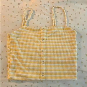 yellow striped crop top
